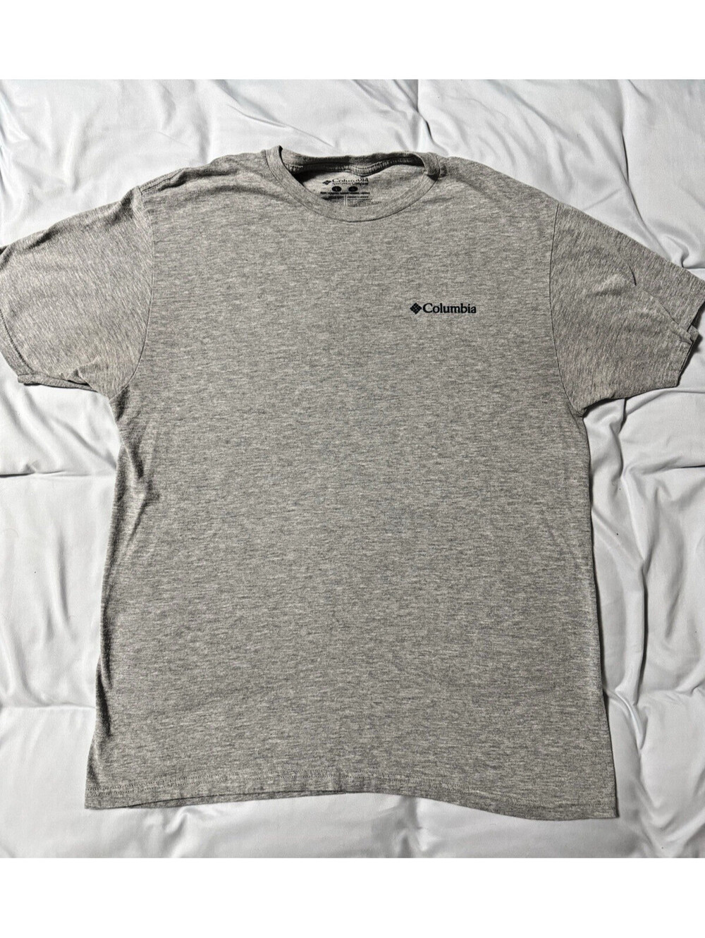 Columbia Shirt Mens Large Gray Mountain Rainbow Graphic Tee Hiking Outdoor